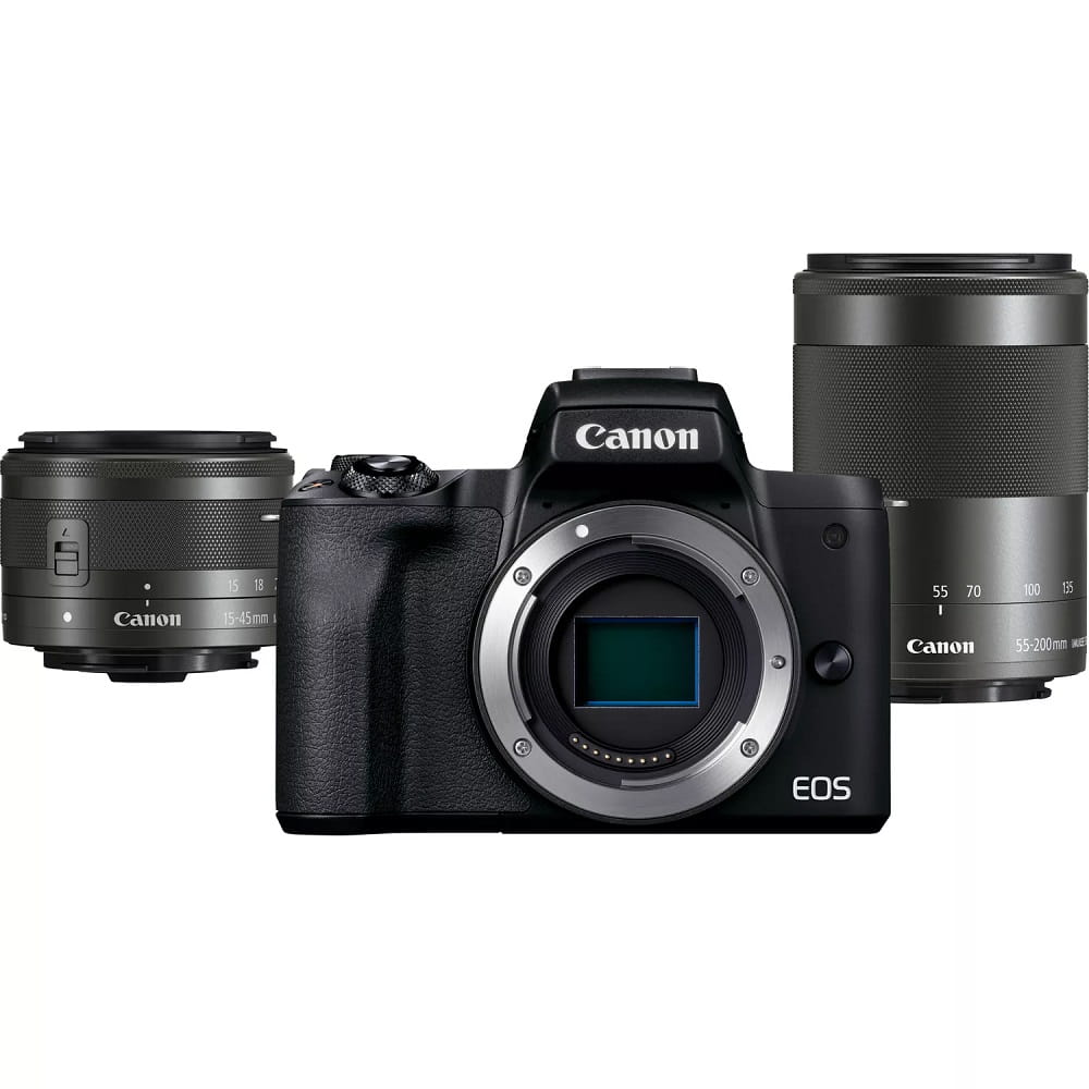 Canon Aparat Canon M50 Mark II czarny + EF-M 15-45 + EF-M 55-200