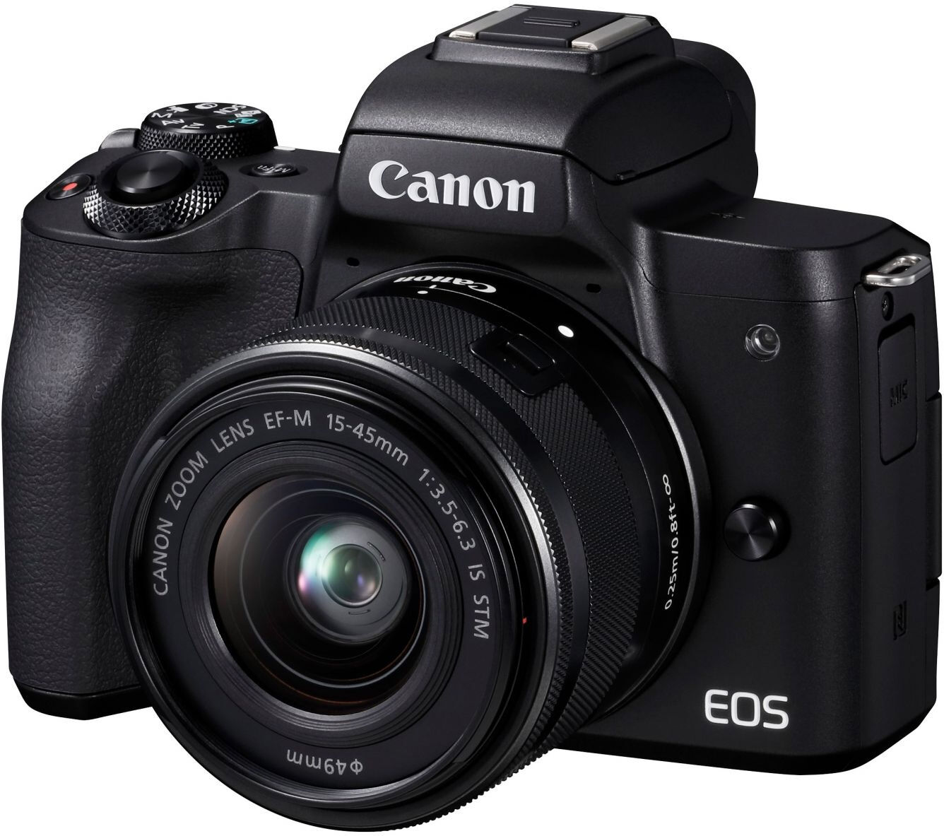 Canon EOS M50 Mark II svart kamerahus + EF-M 15-45/3,5-6,3 IS STM