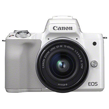 Canon EOS M50 vitt kamerahus + EF-M 15-45/3,5-6,3 IS STM
