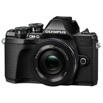 Olympus E-M10 Mark III kamerahus svart + M.Zuiko Digital 14-42/3,5-5,6 EZ + M.Zuiko Digital  45/1,8 Silver