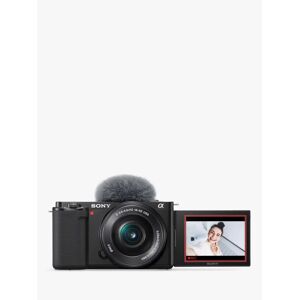 Sony Alpha ZV-E10 Compact System Vlogging Camera with 16-50mm Power Zoom Lens, 4K Ultra HD, 24.2MP, Wi-Fi, Bluetooth, 3â€� Vari-Angle Touch Screen, Blac - Black - Unisex