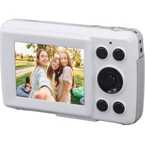 Annadue CCD Digital Camera, 16X Digital Zoom 1080P 16MP HD Digital Camera, Auto Focus Multi Axis Stabilization, Vlogging Camera for Students Children Beginners (White)