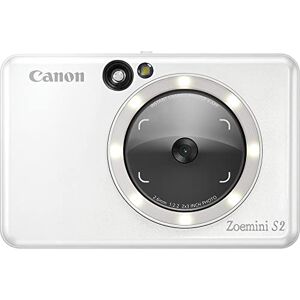 Canon Zoemini S2 (Pearl White) - Slimline Instant Camera and Pocket Photo Printer, Ideal for Snapping Selfies with a Built in Mirror and Ring-Light