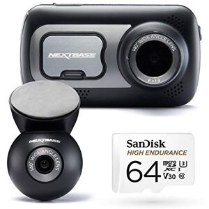 NextBase 522GW Dash Cam Front and Rear Camera with Class 10 U3 64gb SD Card Recording- 1440/30fps Full HD- Wi-Fi Bluetooth GPS- Alexa & Polarising Filter Built-in, G-Sensor - 280/360° Degree Angle