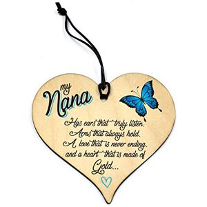 #772 #773 #774 #775 Greeting Card Close to the Bone Nanny Nana Gran Grandma Birthday Novelty Plaque Hanging Wood Heart 4x4 Inch (100 x 100mm) Gin Bottle Tag Fast Delivery By: Close to the Bone (#773 Nana)