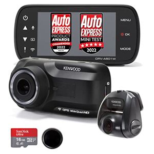 Kenwood DRV-A501W Wide Quad HD Dash Cam & KCA-R100 Rear View Camera Bundle