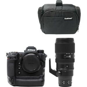 KamKorda Camera Bag + Z9 Mirrorless Digital Camera Body + Z 100-400mm f/4.5-5.6 VR S Lens, 45.7MP FX-Format Stacked CMOS Sensor, EXPEED 7 Image Processor, 8K30p and 4K120p Video + 2 Year Warranty