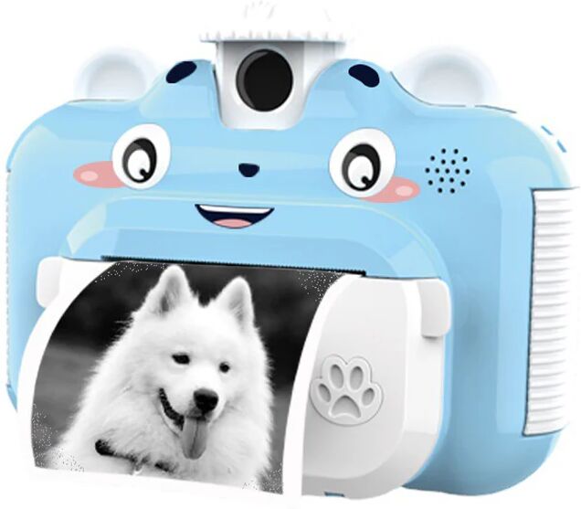 ArmadaDeals Kids Instant Print Camera 1080P Digital Selfie Camera with 3 Rolls of Printing Paper, Blue Camera