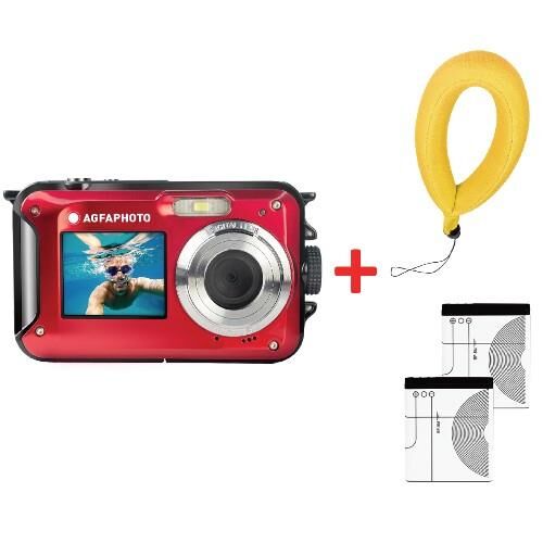 Agfaphoto Realishot WP8000 Digital Compact Camera in Red Bundle