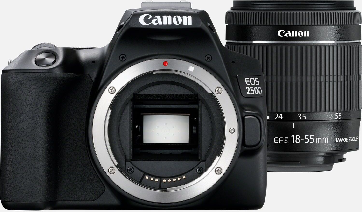 Canon EOS 250D Camera, Black + EF-S 18-55mm f/4-5.6 IS STM Lens