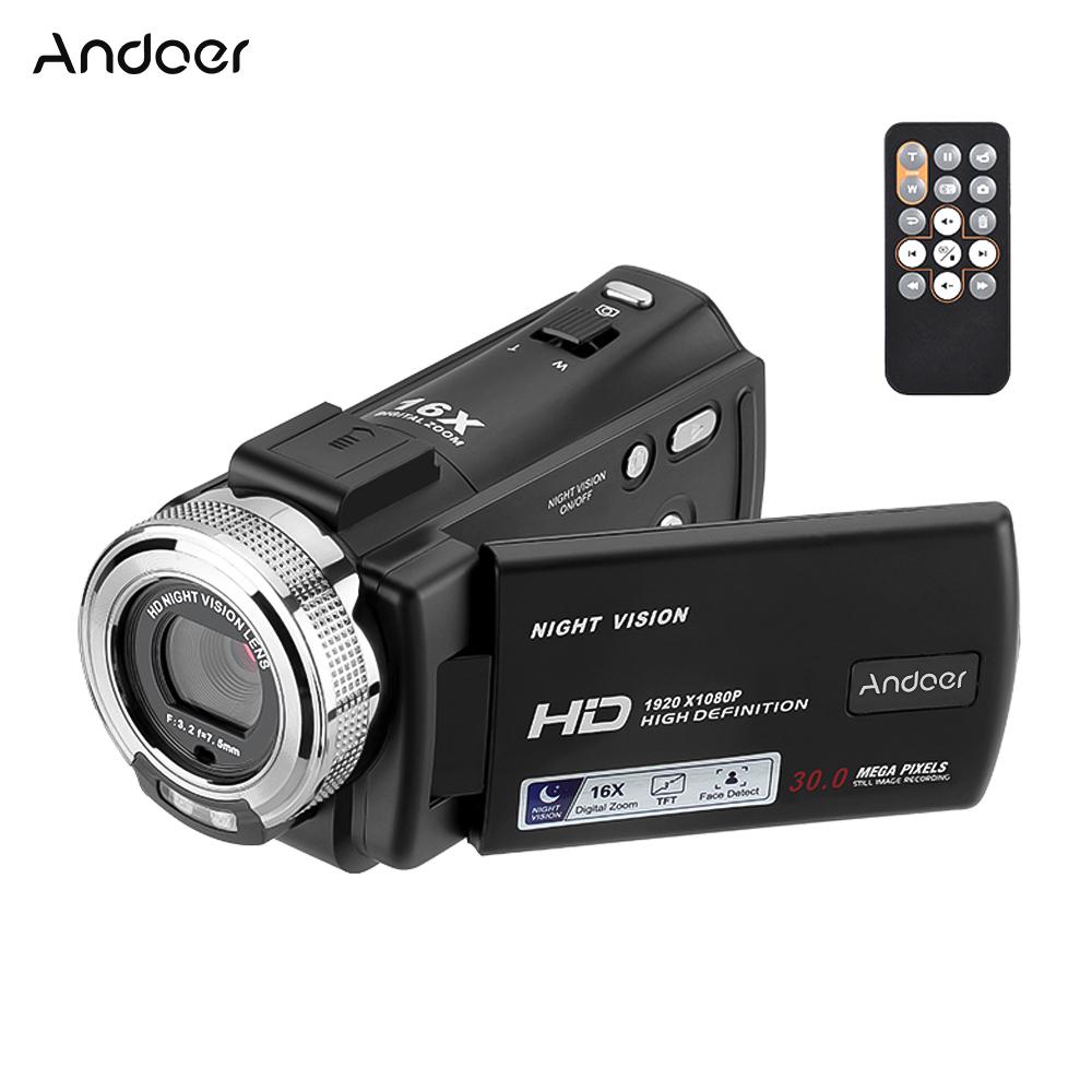 Essager Electronic Andoer V12 Digital Video Camera 1080p 30mp Hd 16x Zoom Portable Recording Camcorder 3.0 Inch Rotatable Lcd Screen Night Vision
