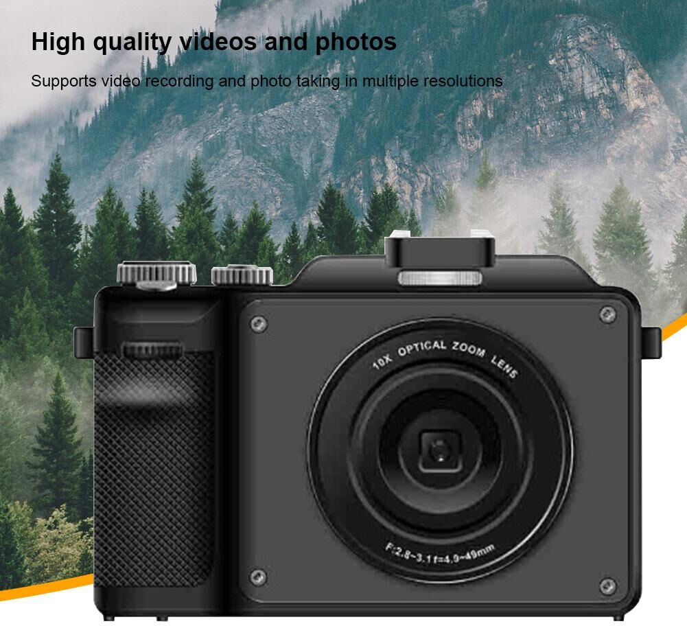 Essager Electronic 4k Dual Lens Selfie Camcorder 18x Digital Zoom Vlogging Camera Electronic Image Stabilization Wide Angle For Pography