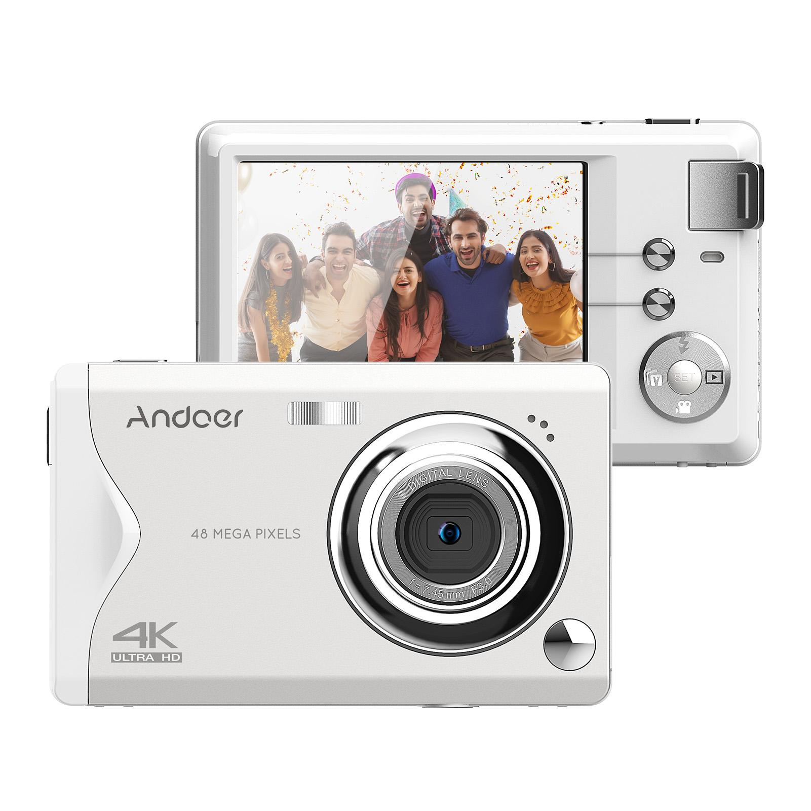 Andoer 3.0-inch TFT Portable Digital Camera 48MP 4K Ultra HD 16X Zoom Auto Focus Self-Timer Face