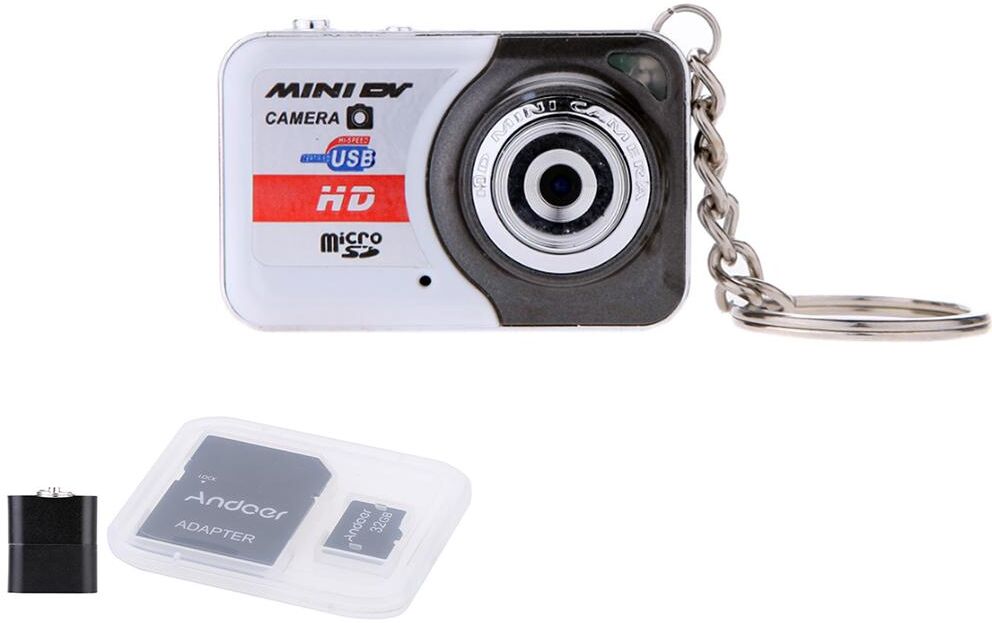 GoolRC X6 Portable Ultra Mini HD High Denifition Digital Camera Mini DV Support 32GB TF Card with Mic+Andoer 32GB Class 10 Memory Card TF Card