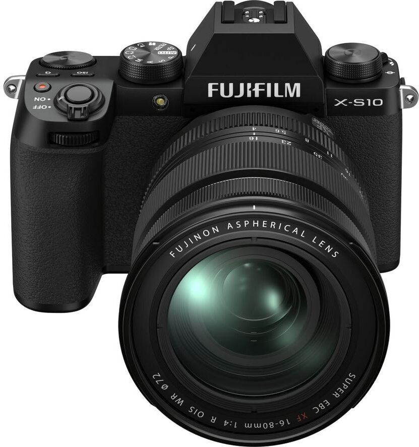 FUJIFILM X-S10 Mirrorless Camera with FUJINON XF 16-80 mm f/4 R OIS WR Lens - Black, Black