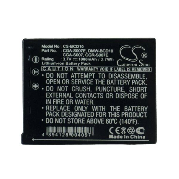 Cameron Sino Bcd10 Battery Replacement For Panasonic Camera