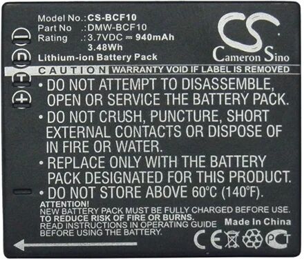 Cameron Sino Bcf10 Battery Replacement For Panasonic Camera