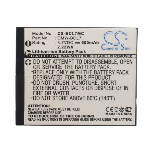 Cameron Sino Bcl7Mc Battery Replacement For Panasonic Camera