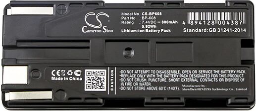 Cameron Sino Bp608 Battery Replacement For Canon Camera