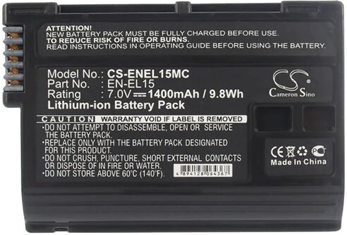 Cameron Sino Enel15Mc Battery Replacement For Nikon Camera