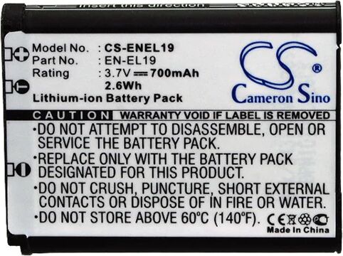 Cameron Sino Enel19 Battery Replacement For Nikon Camera