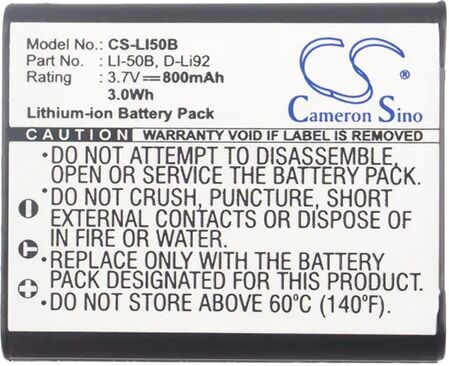 Cameron Sino Li50B Battery Replacement For Casio Camera