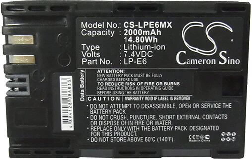 Cameron Sino Lpe6Mx Battery Replacement For Canon Camera