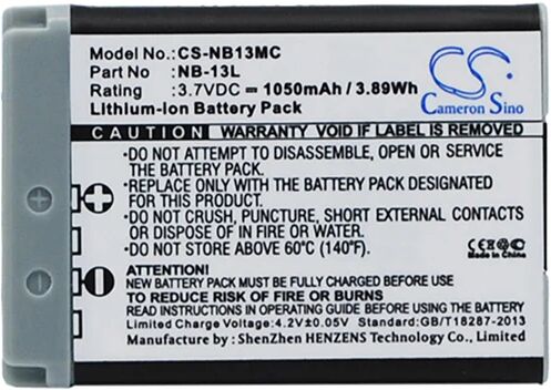 Cameron Sino Nb13Mc Battery Replacement For Canon Camera