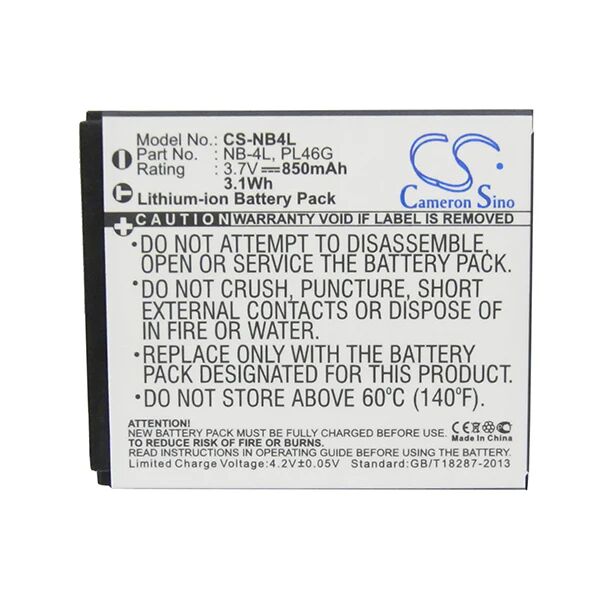 Cameron Sino Nb4L Battery Replacement For Canon Camera