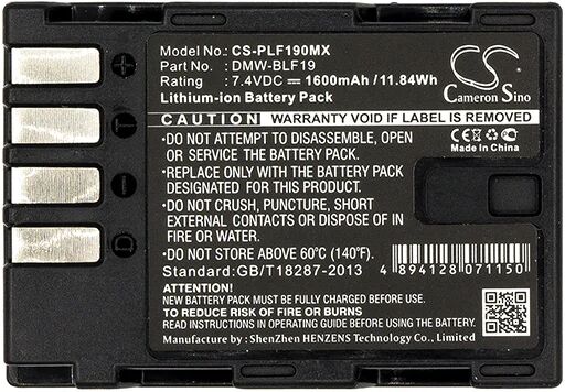 Cameron Sino Plf190Mx Battery Replacement For Panasonic Camera