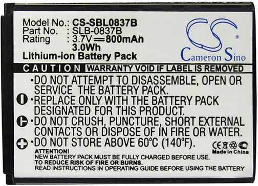 Cameron Sino Sbl0837B Battery Replacement For Samsung Camera