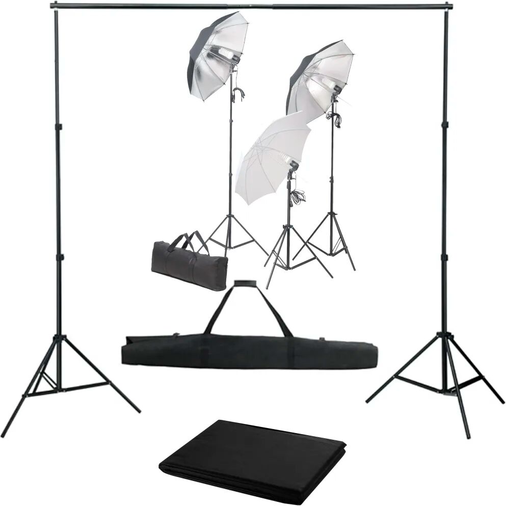 vidaXL Kit studio foto cu set de lumini și fundal