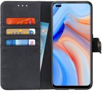 Geen Oppo Reno4 5G Hoesje Retro Wallet Book Case Zwart