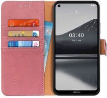 Geen Nokia 3.4 Hoesje Retro Wallet Book Case Roze