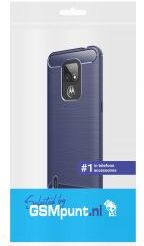 Selected by GSMpunt.nl Motorola Moto E7 Hoesje Geborsteld TPU Flexibele Back Cover Blauw