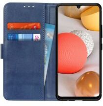 Geen Samsung Galaxy A42 Hoesje Wallet Book Case Blauw