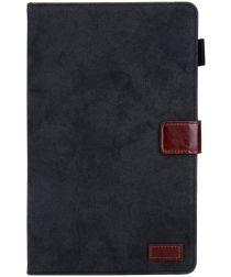 Geen Samsung Galaxy Tab A7 (2020) Tri-Fold Hoes Portemonnee Book Case Zwart