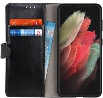 Geen Samsung Galaxy S21 Ultra Hoesje Portemonnee Book Case Zwart