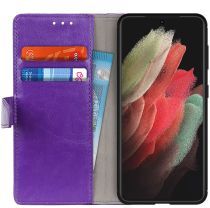 Geen Samsung Galaxy S21 Ultra Hoesje Portemonnee Book Case Paars