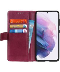 Geen Samsung Galaxy S21 Plus Hoesje Wallet Book Case met Pasjes Rood