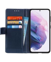 Geen Samsung Galaxy S21 Plus Hoesje Wallet Book Case met Pasjes Blauw