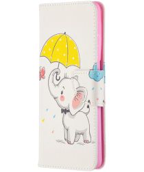 Geen Samsung Galaxy S21 Ultra Portemonnee Hoesje met Olifant Print