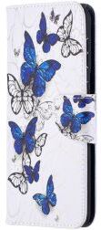 Geen Samsung Galaxy S21 Plus Portemonnee Hoesje met Vlinders Print Wit