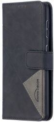 Geen Samsung Galaxy S21 Hoesje Wallet Book Case Geometrisch Design Zwart