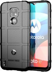 Geen Motorola Moto E7 Hoesje Shock Proof Rugged Shield Zwart