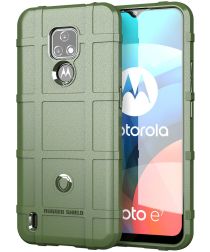 Geen Motorola Moto E7 Hoesje Shock Proof Rugged Shield Groen