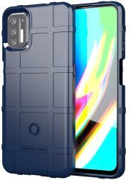 Geen Motorola Moto G9 Plus Hoesje Shock Proof Rugged Shield Blauw