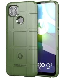 Geen Motorola Moto G9 Power Hoesje Shock Proof Rugged Shield Groen