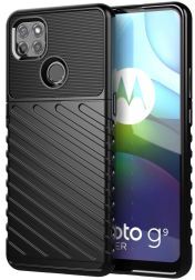 Geen Motorola Moto G9 Power Hoesje TPU Thunder Design Zwart