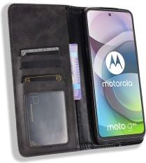 Geen Motorola Moto G 5G Hoesje Vintage Portemonnee Book Case Zwart